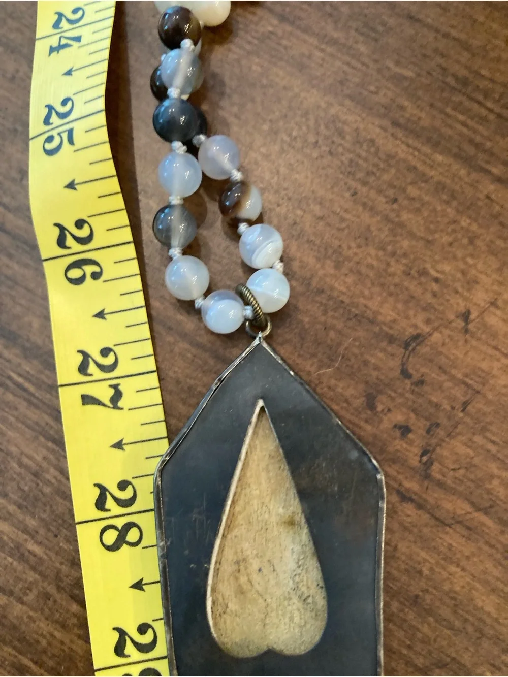 Artist handcrafted Buddha & lucky horn agate  Beaded necklace.